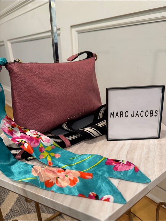 Marc Jacobs Handbags - Marc Jacobs Bag The Cosmo Pink Leather Crossbody Striped Strap Bag